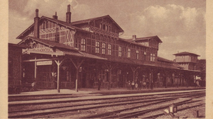 Bahnhof Dissen-Rothenfelde um 1900, das Gebude im sogenannten Schweizer Fachwerk.Foto: Salinen-Archiv Bad Rothenfelde